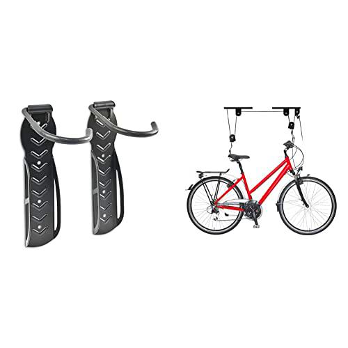 Set de 2 soportes de pared para bicicleta - Soporta hasta 25 kg cada uno + Soporte Bicicleta Suspensión