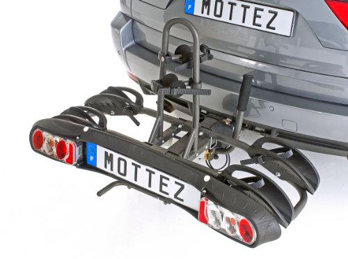 Mottez A021P2RA - Plataforma portabicicletas con Enganche para 2 Bicicletas (Platinium)
