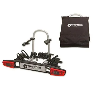 Portabicicletas Westfalia Bikelander para enganches de remolque con bolsa incluida| Portabicicletas de enganches de remolque plegable para 2 bicicletas| Compatible con eBikes | Capacidad máxima 60 kg