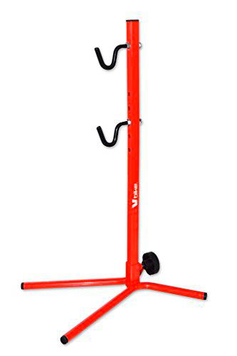 Soporte trasero ajustable para garajes, con cubierta roja hasta 29 bicicletas