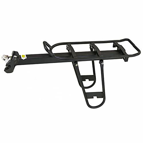 PrimeMatik - Portaequipajes metálico trasero para bicicleta con barandilla de 38x14cm