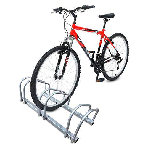VOUNOT Soporte para Aparcar 3 Bicicletas, Aparcamiento Estacionamiento para Bicis
