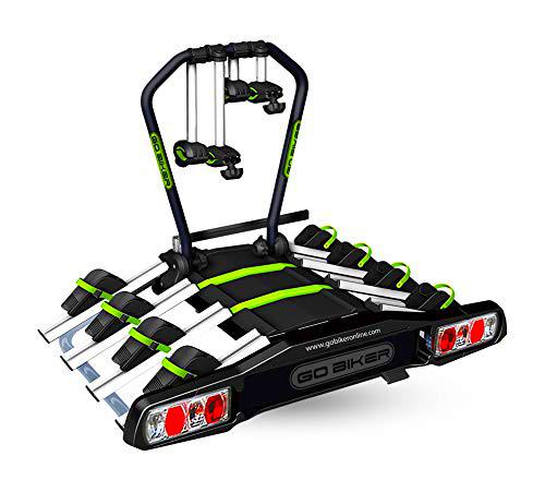GO BIKER Portabicis de Enganche Speed para 4 Bicicletas con antirrobo portabicicletas Bola Remolque Coche