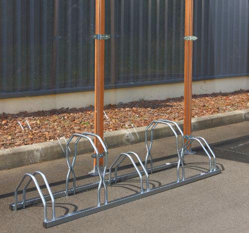 Mottez Ratelier 5 vélos 2 niveaux à côte 160x39x49cm Soporte Suelo 5 Bicicletas Ref.B129V