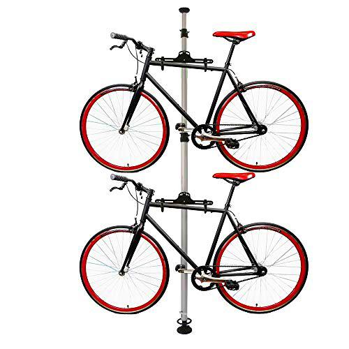 Cablematic - Caballete para aparcar dos bicicletas colgadas con sistema de presión a techo