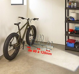 MOTTEZ B129V3XL Soporte 3 BICIS Regulable, Gris