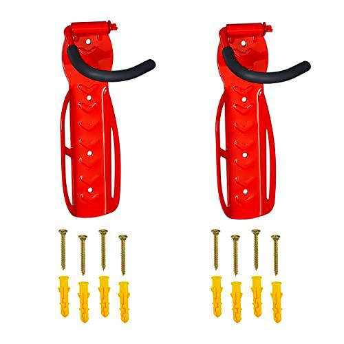 Relaxdays Soportes Bicicleta Pared, Set de 2, Plegables