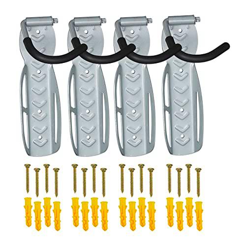Relaxdays Soportes Bicicleta Pared, Set de 4, Plegables
