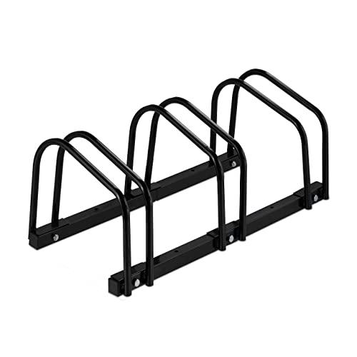 Relaxdays Soporte para Bicicletas, para 3 Bicis, Metálico