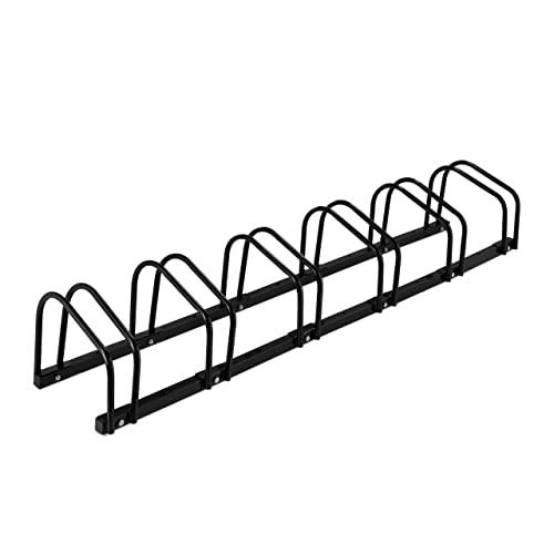 Relaxdays Soporte Bicicletas Suelo, para 6 Bicis, Neumáticos hasta 60 mm