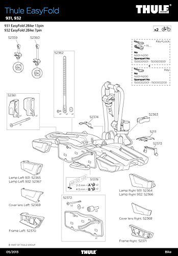 Thule Electri TH Easyfold 931 Portabicicletas, Unisex Adulto