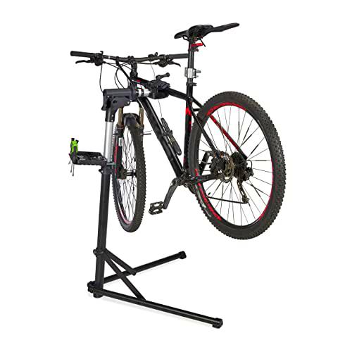 Relaxdays Soporte Taller para Bicicleta, Caballete Mantenimiento Bici Plegable Telescópico