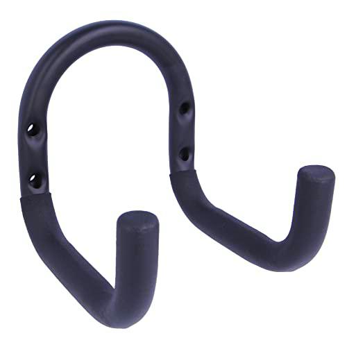 Amig - Gancho colgador de herramientas de garaje, jardín o bicicletas | Soporte para atornillar en pared | Acero | Recubrimiento de goma antideslizante | Capacidad de Carga: 60 kg