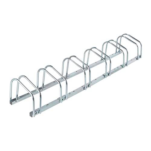 Relaxdays Soportes Bicicleta Suelo, para 6 Bicis, Ancho de Neumático hasta 60 mm