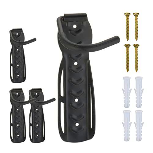 Relaxdays Soportes Bicicleta Pared Set 4, Colgadores Cargan hasta 25 kg