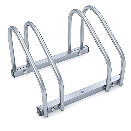 Monzana Estacionamiento para Bicicleta 43x32x27cm Metal Soporte 2 Bicis Montaje Pared o Suelo Garaje