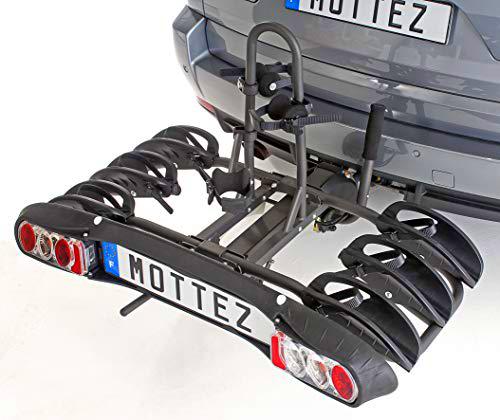 Mottez A021P3RA - Plataforma portabicicletas con Enganche para 3 Bicicletas (Platinium)