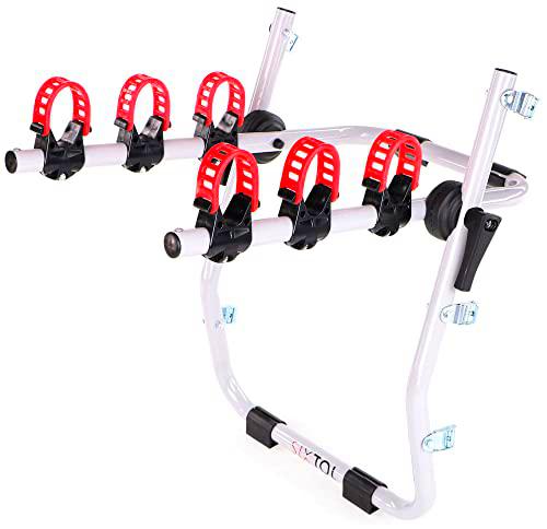 Bike 3 Trunk Portabicicletas Compacto de Acero con fácil fijación a la Puerta Trasera