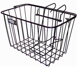 Adie - Cesta Frontal para Bicicleta (Metal, con Enganche) Negro Negro Talla:Large