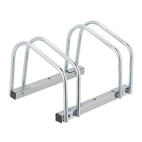 Relaxdays Soporte para Bicicletas, Aparcamiento 2 Bicis