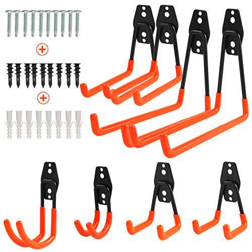 Yikaich 8 ganchos de almacenamiento de garaje para colgar escaleras