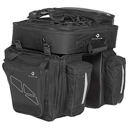 M-Wave Traveller - Alforjas para portaequipajes de bicicleta 3 compartimentos