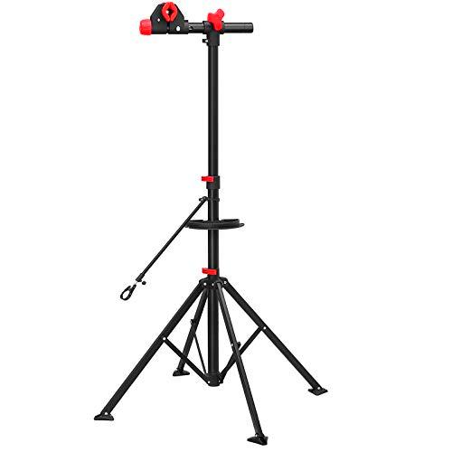 SONGMICS Soporte para Reparación de Bicicleta, Bandeja de Herramientas