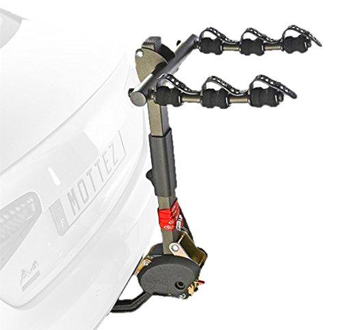 Mottez A009P3RA Portabicicletas, Unisex, Negro, 3 Vélos